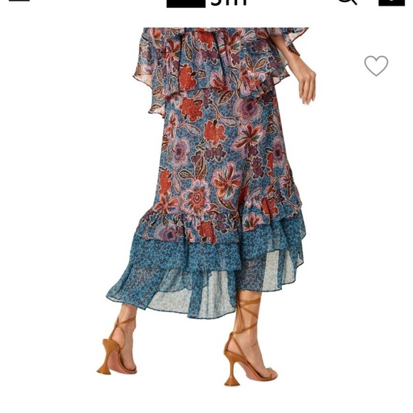 MISA LOS ANGELES- Esti Floral High-Low Midi-Skirt- Small - Picture 4 of 8